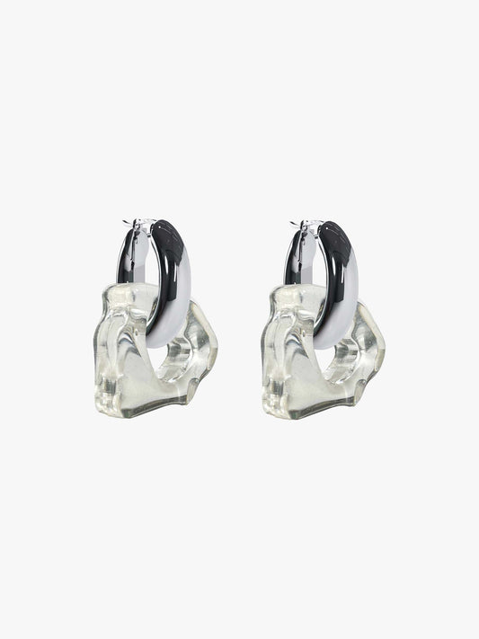 Ora transparent silver earring (pair)