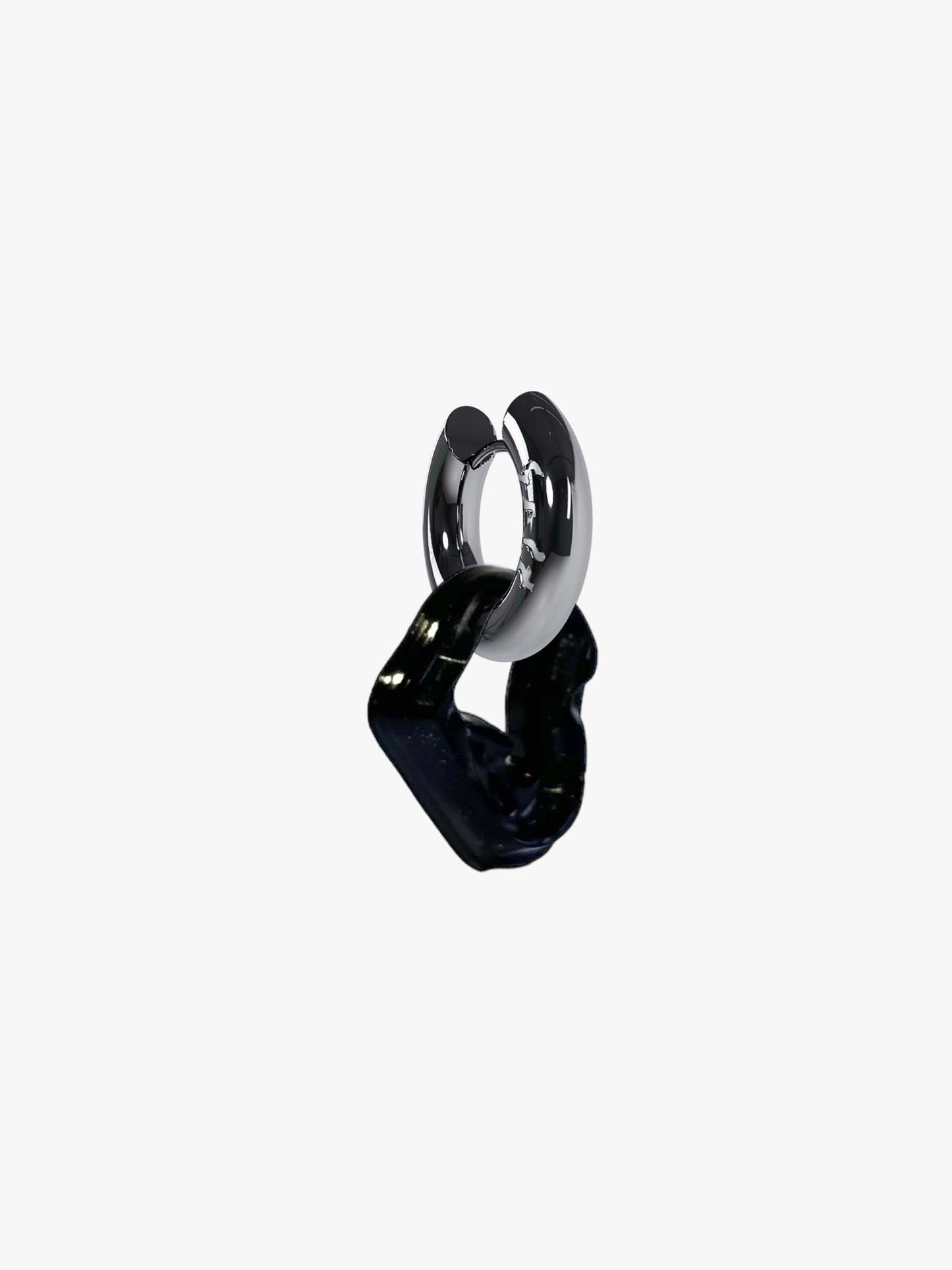 Bia black silver earring (pair)