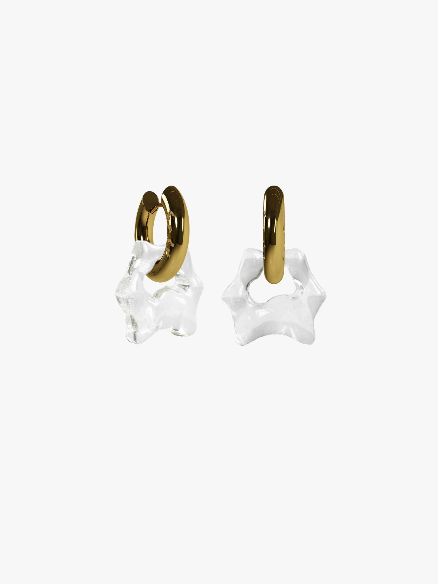 Tab transparent gold earring (pair)