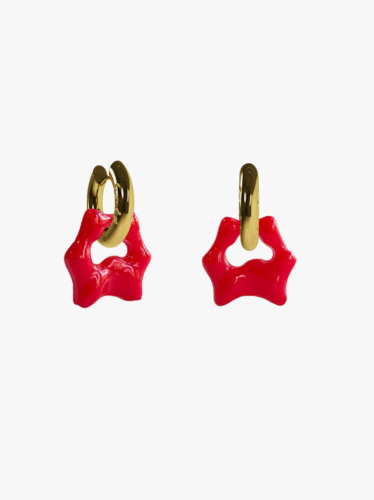 Tab red gold earring (pair)