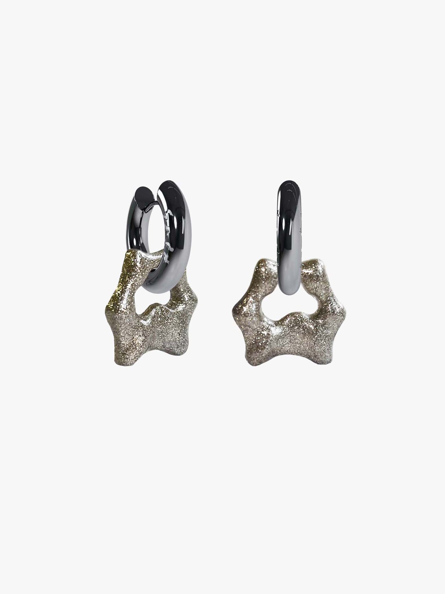 Tab shimmer silver earring (pair)