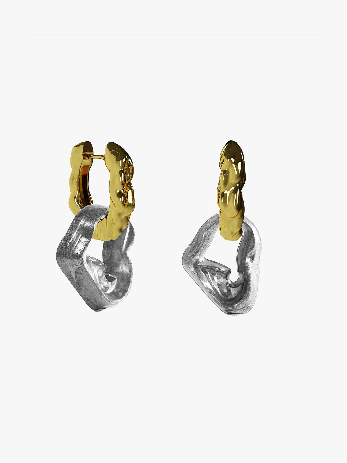 Bia Nus chrome gold earring (pair)