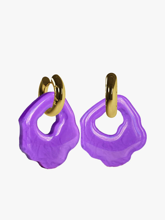 Abe purple gold earring (pair)