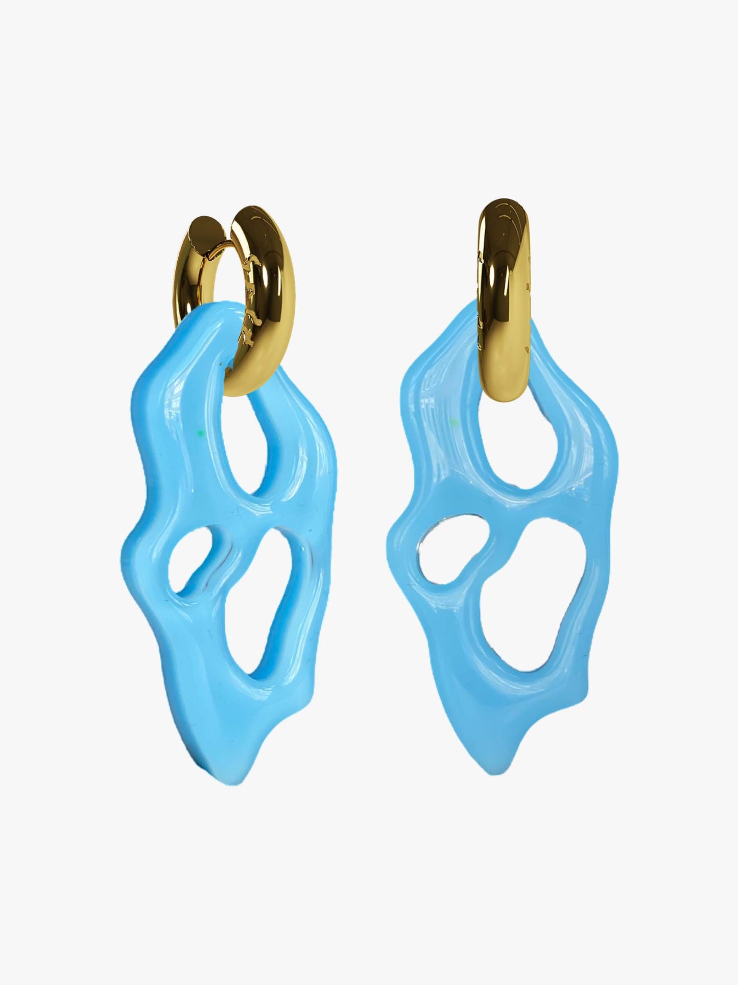 Ami baby blue gold earring (pair)
