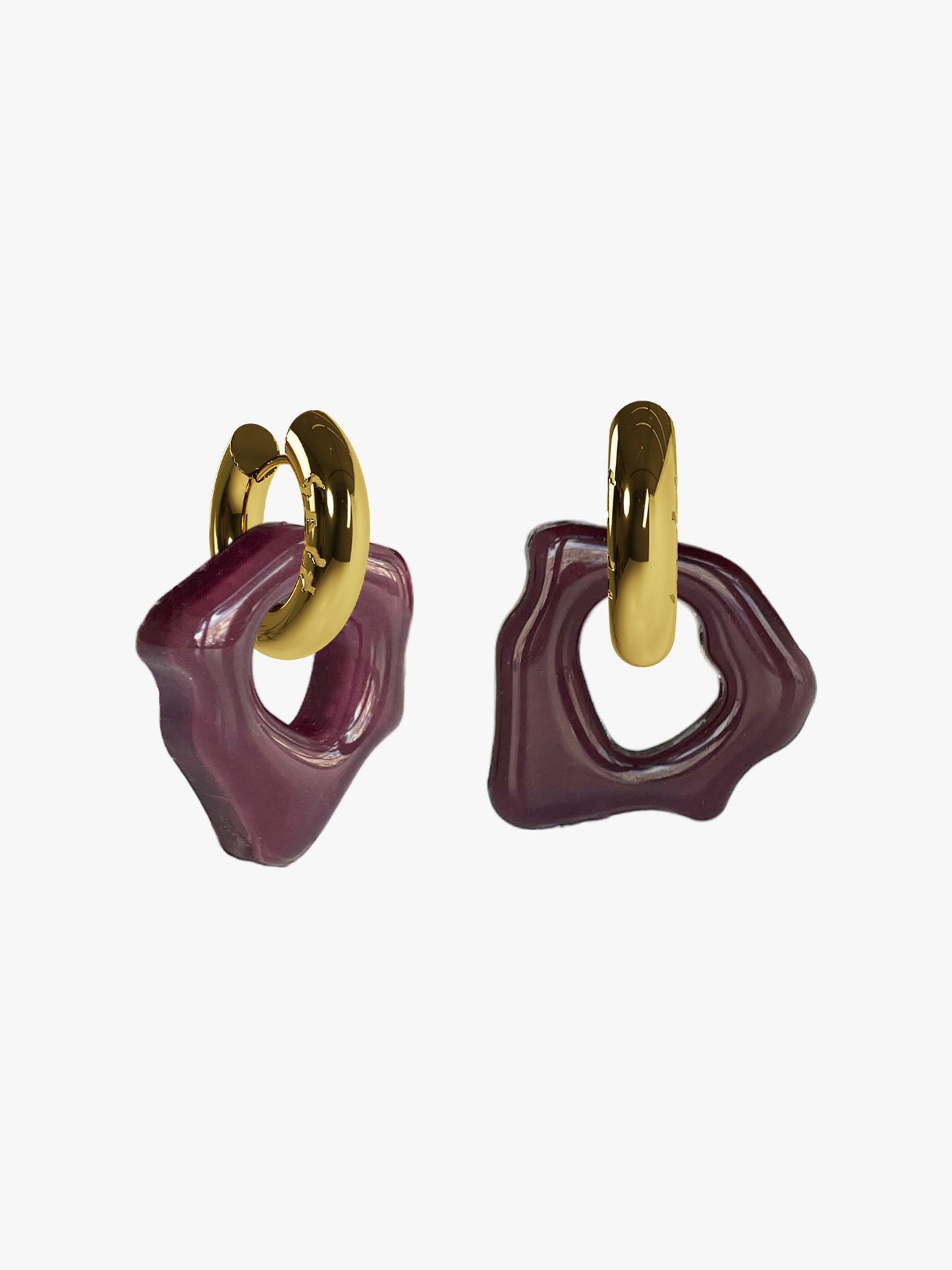Ora deep purple gold earring (pair)