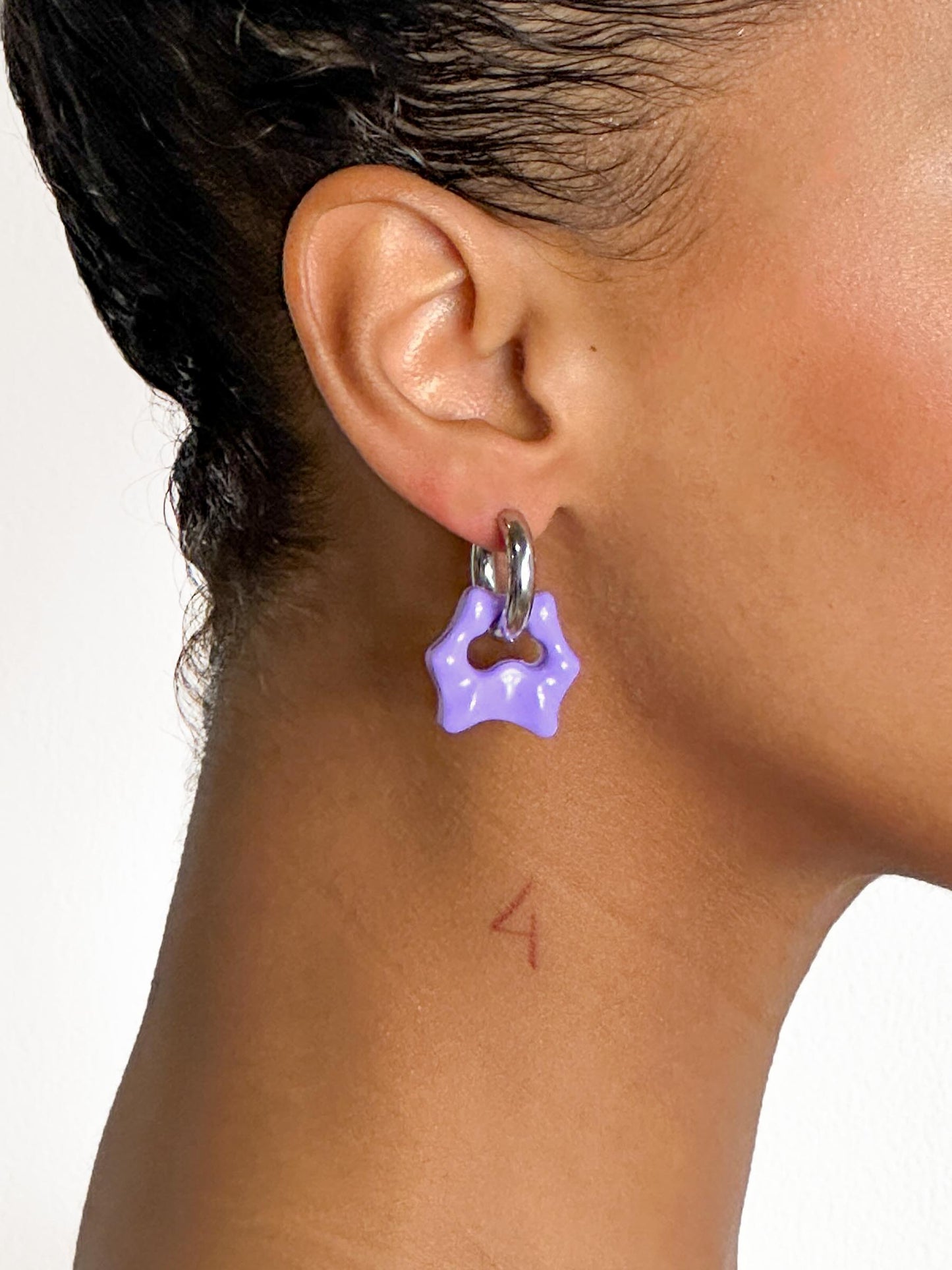 Tab lilac silver earring (pair)