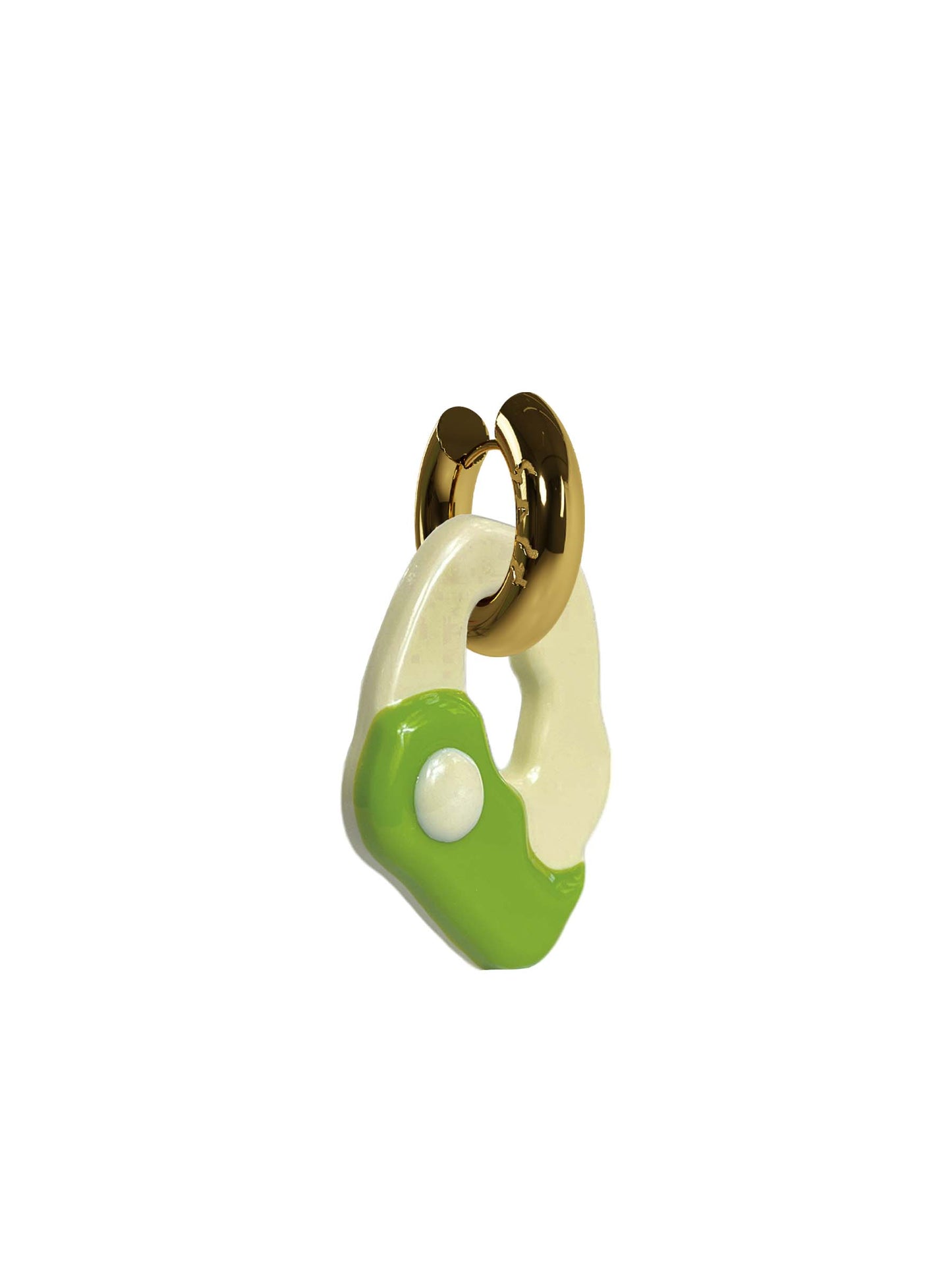 Yin Yang matcha gold earring (pair)