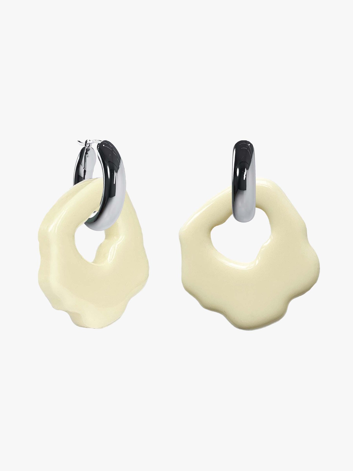 Abe white silver earring (pair)