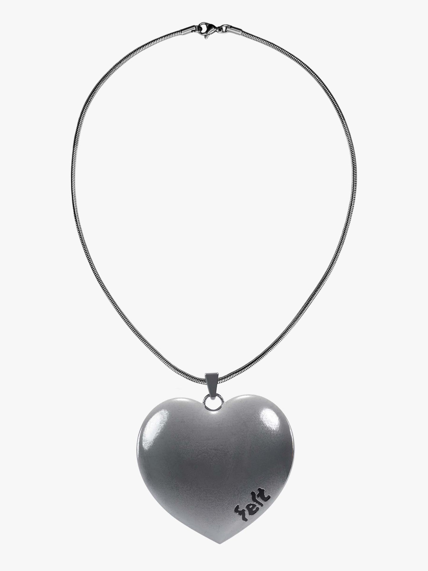 Lynn big black silver necklace