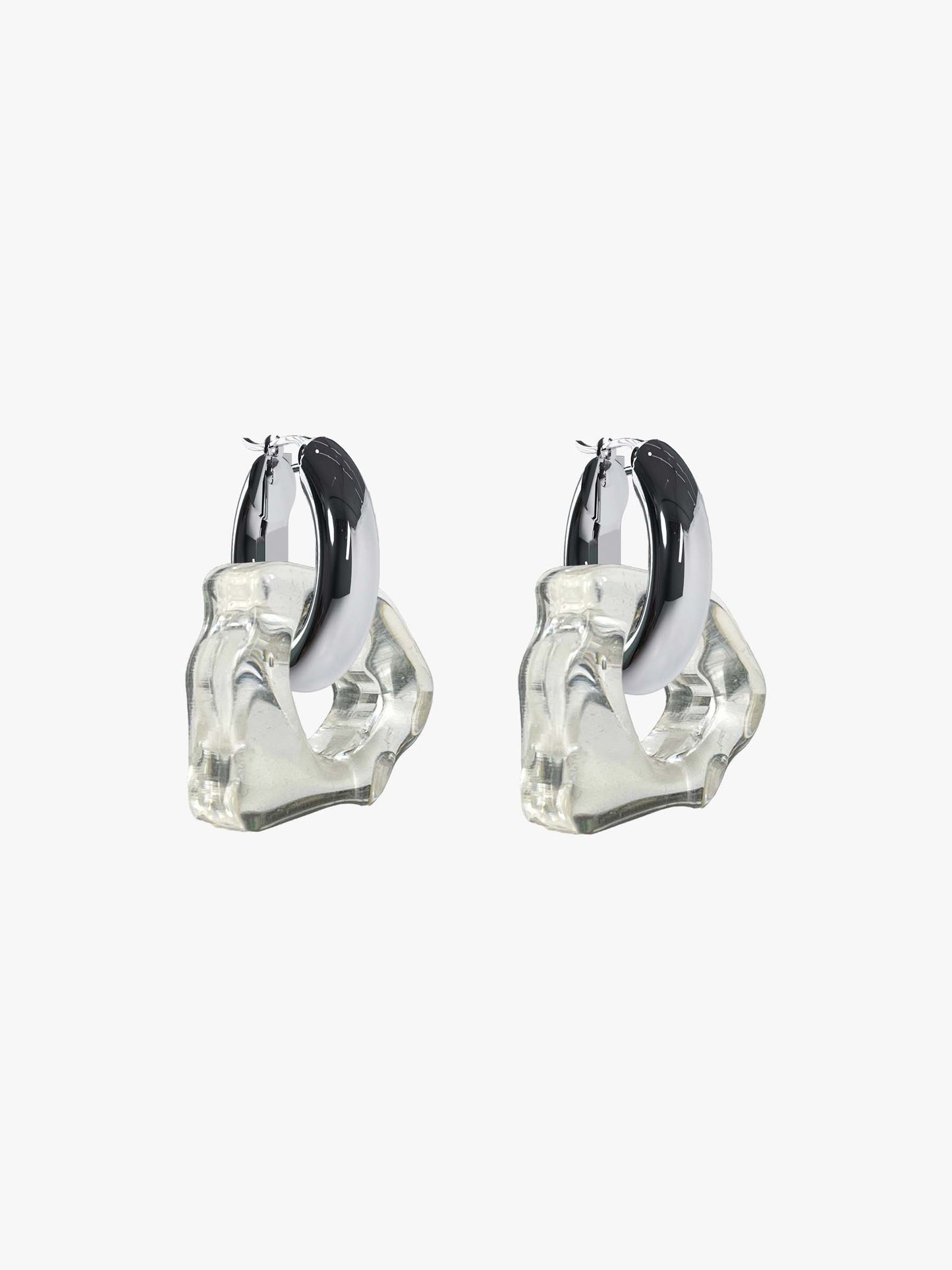 Ora transparant silver earring (pair)